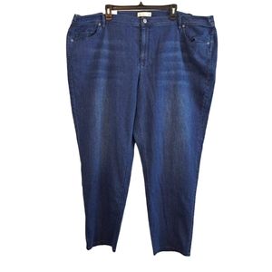 NEW J. Jill Authentic Fit Slim Leg Dark Wash Jeans Plus Size 28W